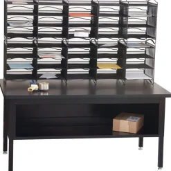 Safco Onyx Mail Sorter - 500 x Sheet - 20 Compartment(s) - Compartment Size : 3.75" x 11" x 12.50" - Sturdy - Powder Coated - Black - 1 Each