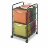 Safco Onyx Mesh File Cart With 2 File Drawers, 27-1/2"H x 15-1/4"W x 17-1/2"D, Black