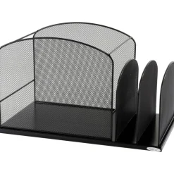 Safco Onyx Mesh Hanging File Desk Organizer With 2 Upright Sections, 11 1/2