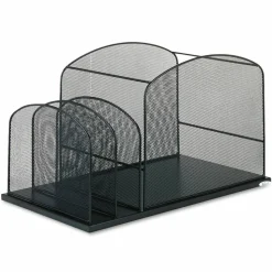 Safco Onyx Mesh Hanging File Desk Organizer With 2 Upright Sections, 11 1/2
