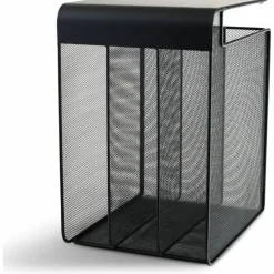 Safco Onyx Mesh Hanging Organizer, Solid Top 3-Section Vertcal, Black