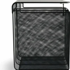 Safco Onyx Mesh Hanging Organizer, Solid Top 3-Section Vertcal, Black