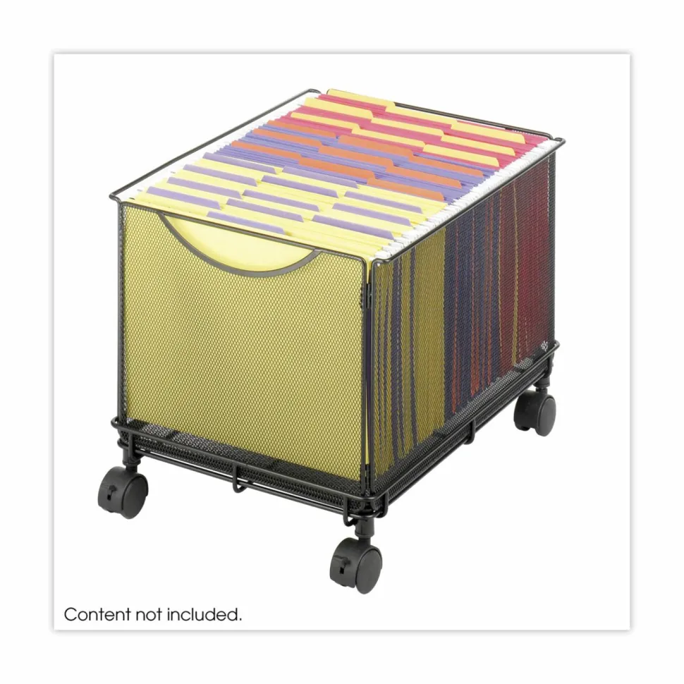 Safco Onyx Mesh Mobile File Cube, 13"H x 13 1/2"W x 16 3/4"D