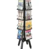 Safco Onyx Mesh Rotating Magazine Display, 16 Compartments, 18.27w x 18.27d x 58.55h, Black