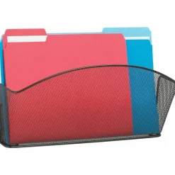 Safco Onyx Mesh Wall Pocket, Legal Size, Black