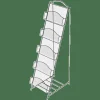 Safco Onyx 5-Pocket Steel Literature Floor Rack, 46" x 18 1/2" x 12 1/2", Black