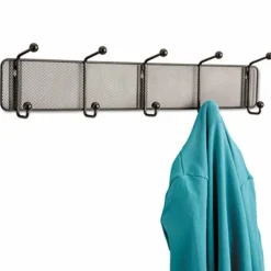 Safco Onyx Steel Mesh 5-Hook Wall Rack, 5-1/2