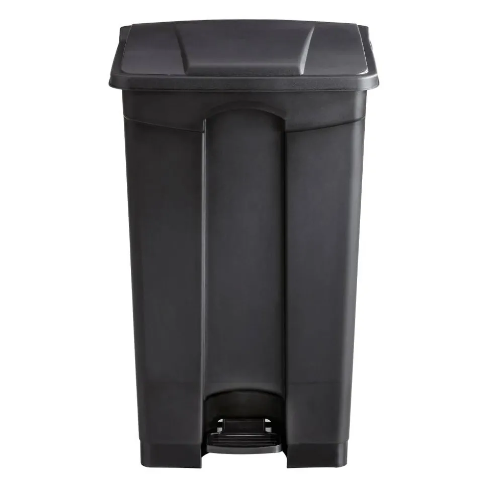 Safco Plastic Step-On Receptacle, 23 Gallon, Black