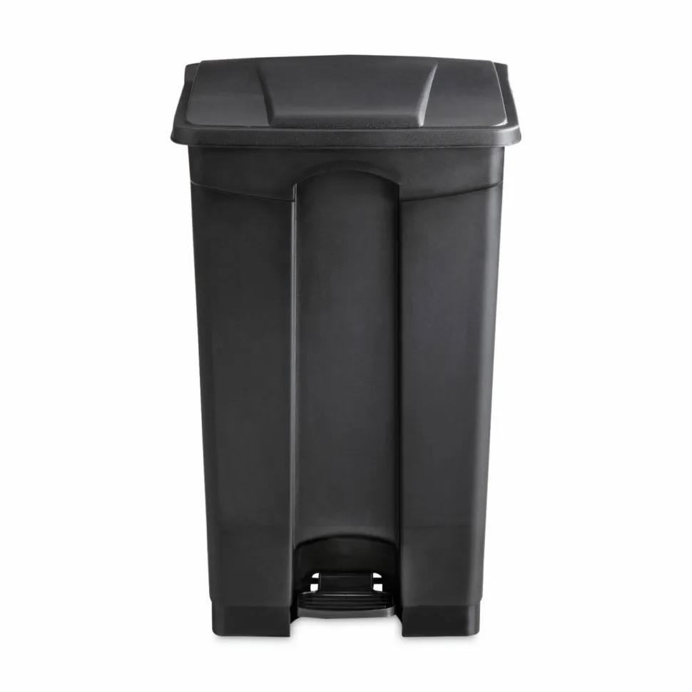 Safco Plastic Step-On Receptacle, 23 Gallon, Black