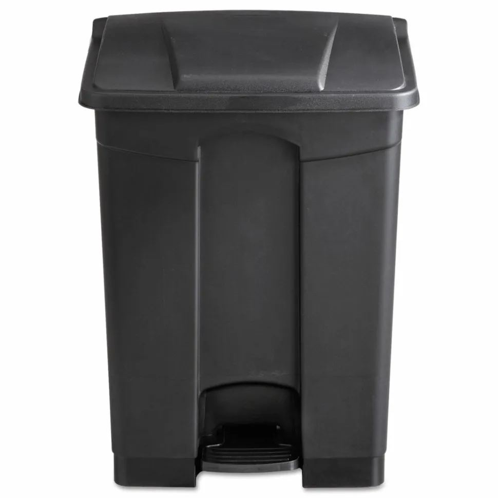 Safco Plastic Step-On Receptacle, 17 Gallon, Black