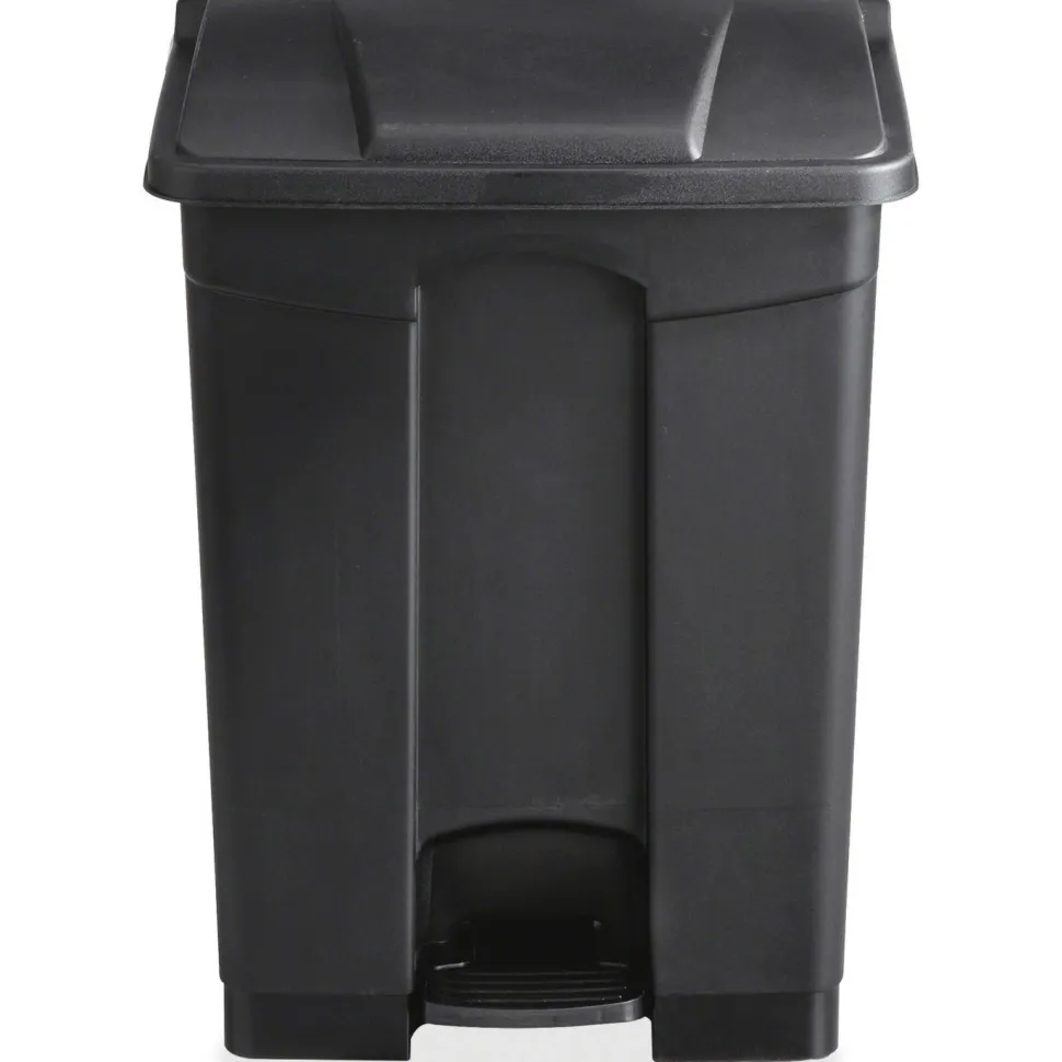 Safco Plastic Step-On Receptacle, 17 Gallon, Black
