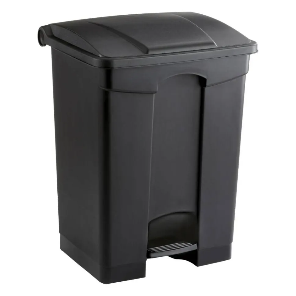 Safco Plastic Step-On Receptacle, 17 Gallon, Black