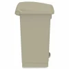 Safco Plastic Step-on Waste Receptacle - 12 gal Capacity - Foot Pedal, Lightweight, Easy to Clean - 23.8"x15.8"x 16" Depth - Plastic - Tan - 1/Carton