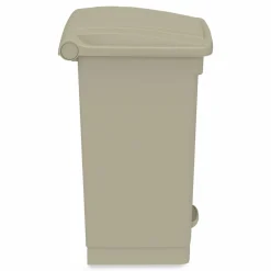 Safco Plastic Step-on Waste Receptacle - 12 gal Capacity - Foot Pedal, Lightweight, Easy to Clean - 23.8"x15.8"x 16" Depth - Plastic - Tan - 1/Carton