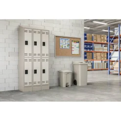 Safco Plastic Step-on Waste Receptacle - 12 gal Capacity - Foot Pedal, Lightweight, Easy to Clean - 23.8"x15.8"x 16" Depth - Plastic - Tan - 1/Carton
