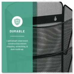 Safco 10-Pocket Mesh Magazine Rack, Black