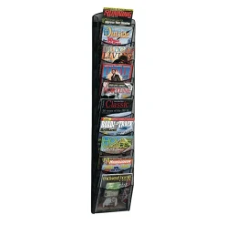 Safco 10-Pocket Mesh Magazine Rack, Black