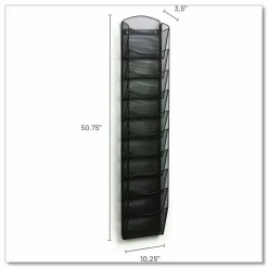 Safco 10-Pocket Mesh Magazine Rack, Black
