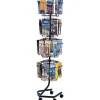 Safco 32-Pocket Wire Rotary Brochure Literature Rack, 60"H x 15"W x 15"D, Charcoal