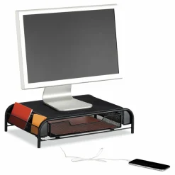 Safco Powered Onyx Monitor Stand, 18.25