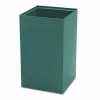 Safco Public Square Recycling Receptacles, Plastic Recycling, 25 gal, Steel, Green