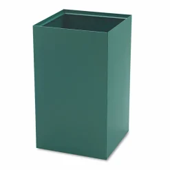 Safco Public Square Recycling Receptacles, Plastic Recycling, 25 gal, Steel, Green