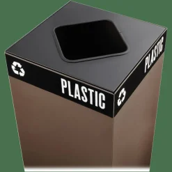 Safco Public Square Recycling Receptacle Lid, 8" Square Opening, 3/4"H x 15"W x 15"D, Black