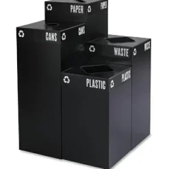 Safco Recycling Receptacle, 42 Gallon, Black