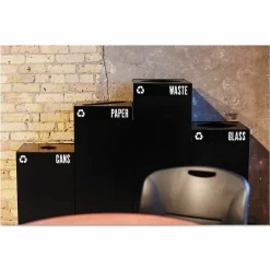 Safco Recycling Receptacle, 42 Gallon, Black
