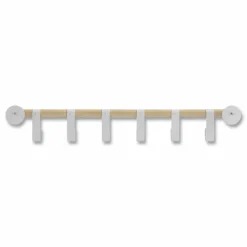 Safco Resi Coat Wall Rack, 6 Hook, 36.25w x 4.25d x 6h, White