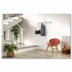 Safco Resi Coat Wall Rack, 6 Hook, 36.25w x 4.25d x 6h, White
