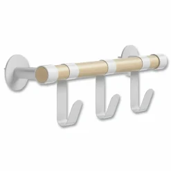Safco Resi Coat Wall Rack, 3 Hook, 19.75w x 4.25d x 6h, White