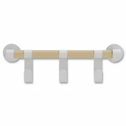 Safco Resi Coat Wall Rack, 3 Hook, 19.75w x 4.25d x 6h, White
