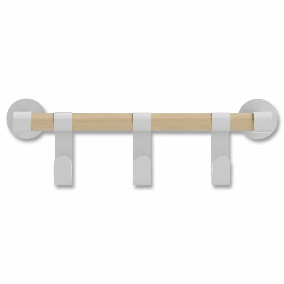 Safco Resi Coat Wall Rack, 3 Hook, 19.75w x 4.25d x 6h, White