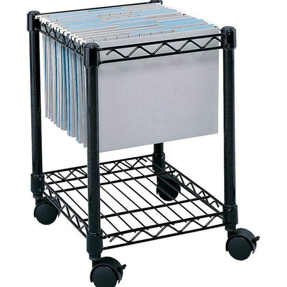 Safco Rolling Cart, Letter/Legal, Black