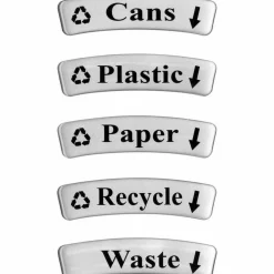 Safco Round Aluminum Dual Recycling Receptacle, 30 Gallons, 17 1/2
