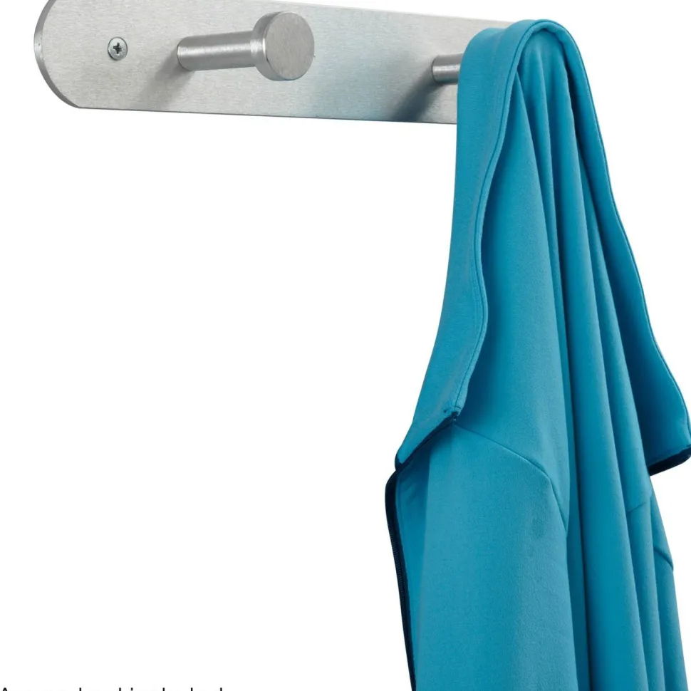 Safco Rounded Nail-Head Wall Mount Coat Rack, 2"H x 12"W x 2-3/4"D, Silver