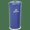 Safco Round Recycling Receptacle With Lid, 20 Gallons, Blue
