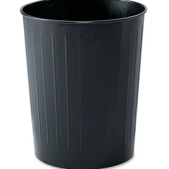 Safco Round Wastebasket, 5 7/8 Gallons, Black