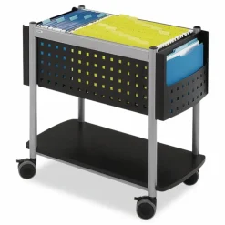 Safco Scoot File Cart, 26"H x 14-3/4"W x 28"D, Black