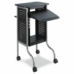 Safco Scoot Presentation Cart, 50 lb Capacity, 4 Shelves, 21.5" x 30.25" x 40.5", Black