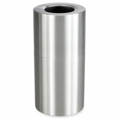 Safco Single Recycling Receptacle, 20 gal, Steel, Brushed Aluminum