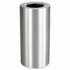 Safco Single Recycling Receptacle, 20 gal, Steel, Brushed Aluminum