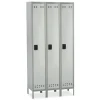 Safco Single-Tier Two-Tone 3-Column Locker With Legs, 78"H x 54"W x 12"D, Gray