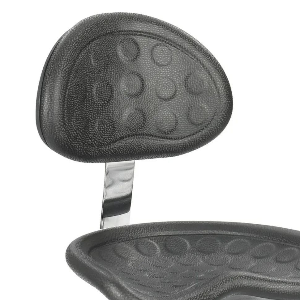 Safco Sit-Star Workspace Stool Optional Back, 16" x 11", Black
