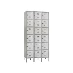 Safco Six-Tier Two-Tone 3-Column Locker With Legs, 78