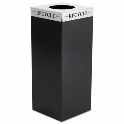 Safco Square-Fecta Lid, Recycle, 15.5w x 15.5d x 3h, Silver