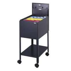 Safco Standard 19-1/4"D Vertical 1-Drawer Mobile Tub File Cabinet, Metal, Black