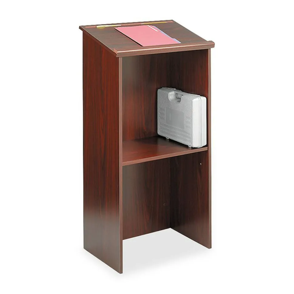 Safco Stand-Up Lectern, Mahogany