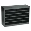 Safco Steel/Fiberboard E-Z Stor Sorter, 24 Compartments, 37.5 x 12.75 x 25.75, Black